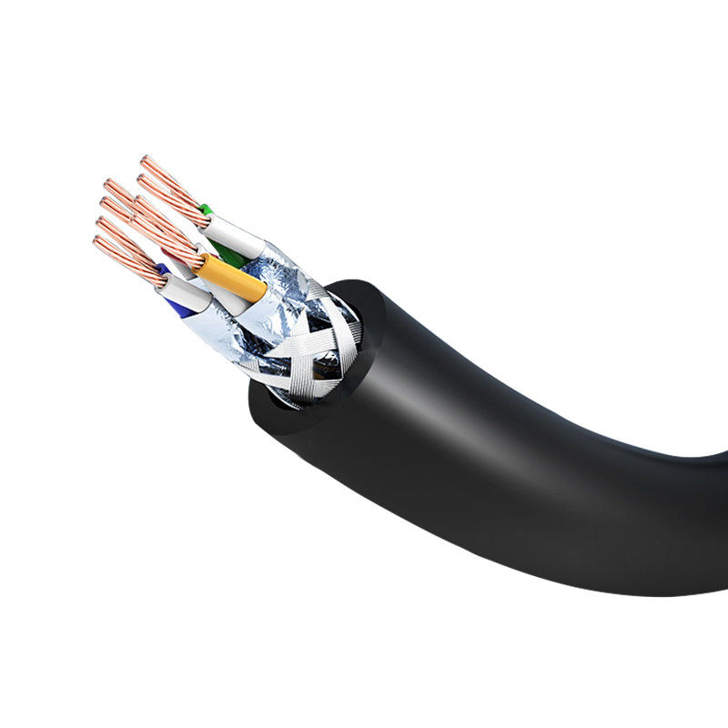 Zwarte Stal 1M 2M 3M 5M 10m 24AWG 4 Cat7-van het Flardparen Koord